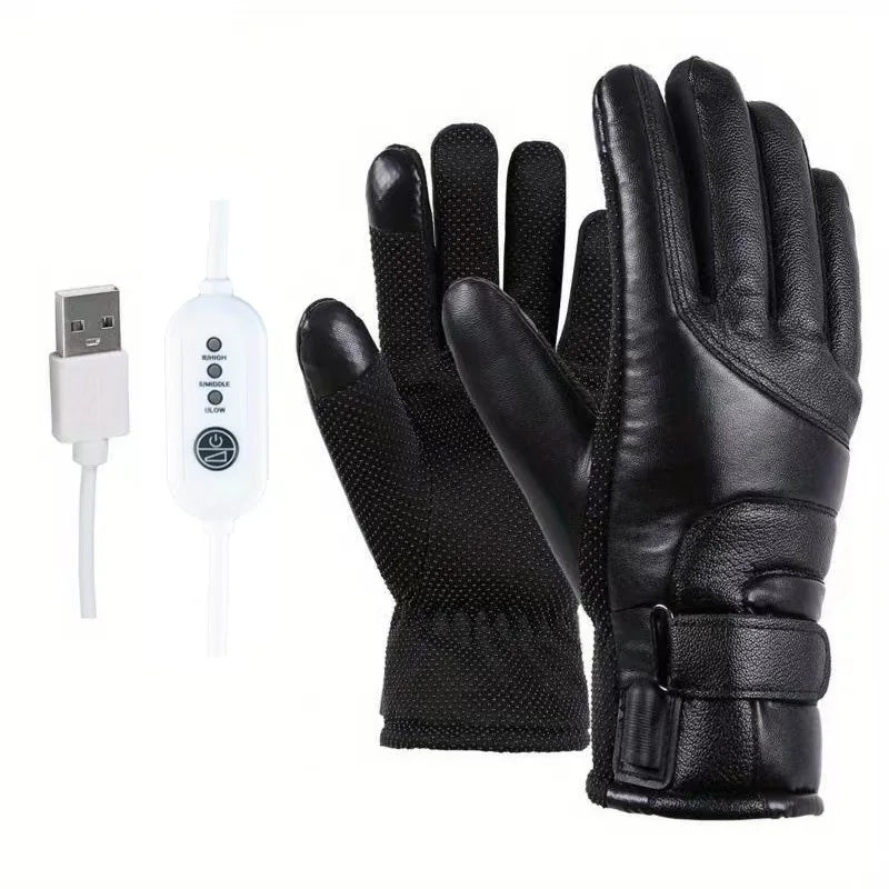 Winter Heated Gloves Waterproof Cold-Resistant USB Electric Heating Gloves Windproof Thermal Hand Warmer For Cold Weather Gift