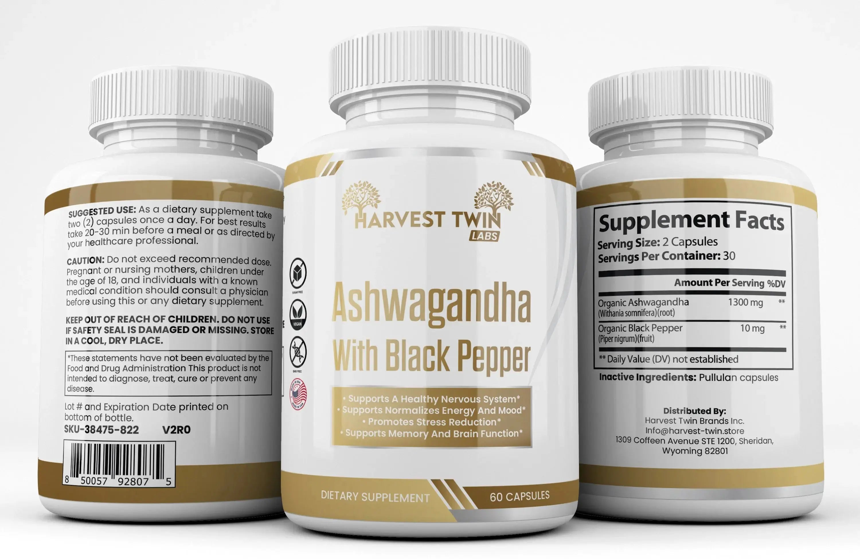 Ashwagandha for Healthy Nervous System & Balanced Lifestyle Harvest Twin Labs
