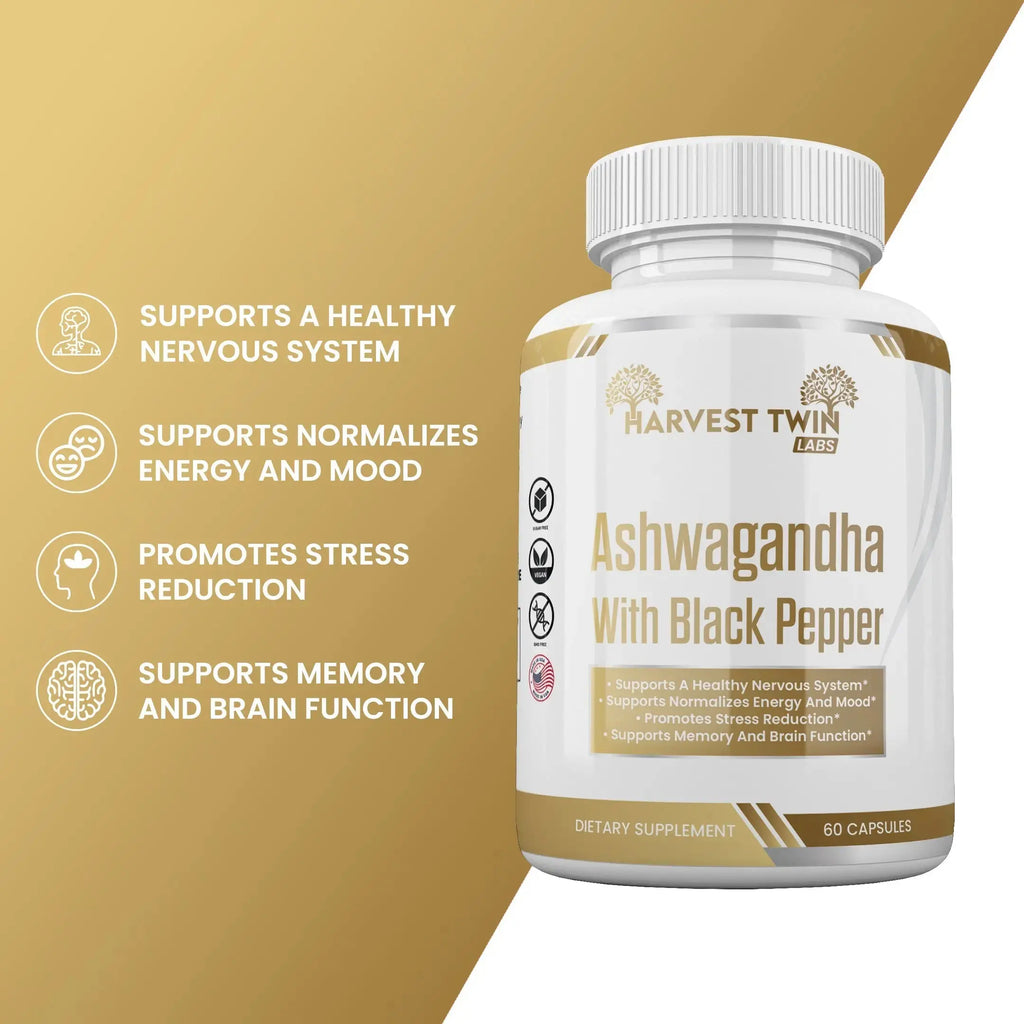 Ashwagandha for Healthy Nervous System & Balanced Lifestyle Harvest Twin Labs