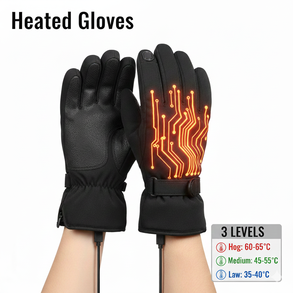 Uppvärmda vinterhandskar