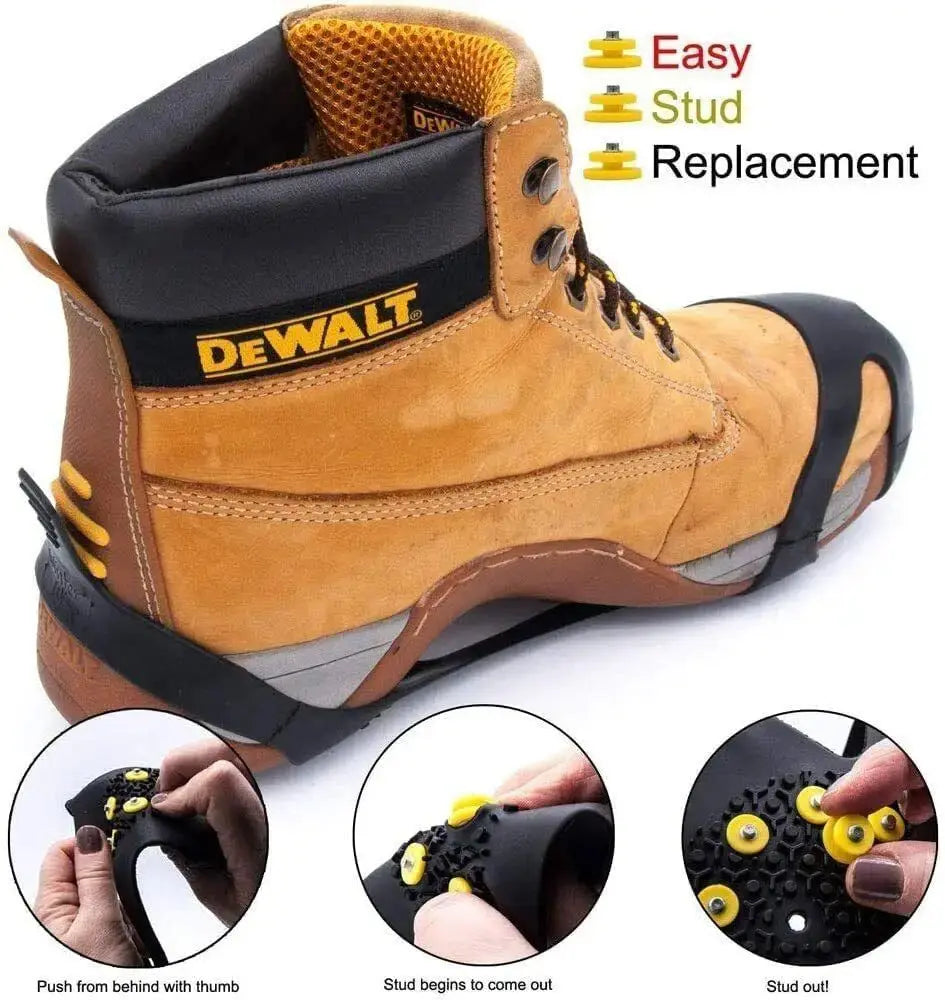 1Pair 10-Stud Snow Ice Claw Climbing Anti Slip Spikes Grips Crampon Cleats Sport Shoe Cover For Women Men Boots Cover Anti-Skid Pulsify