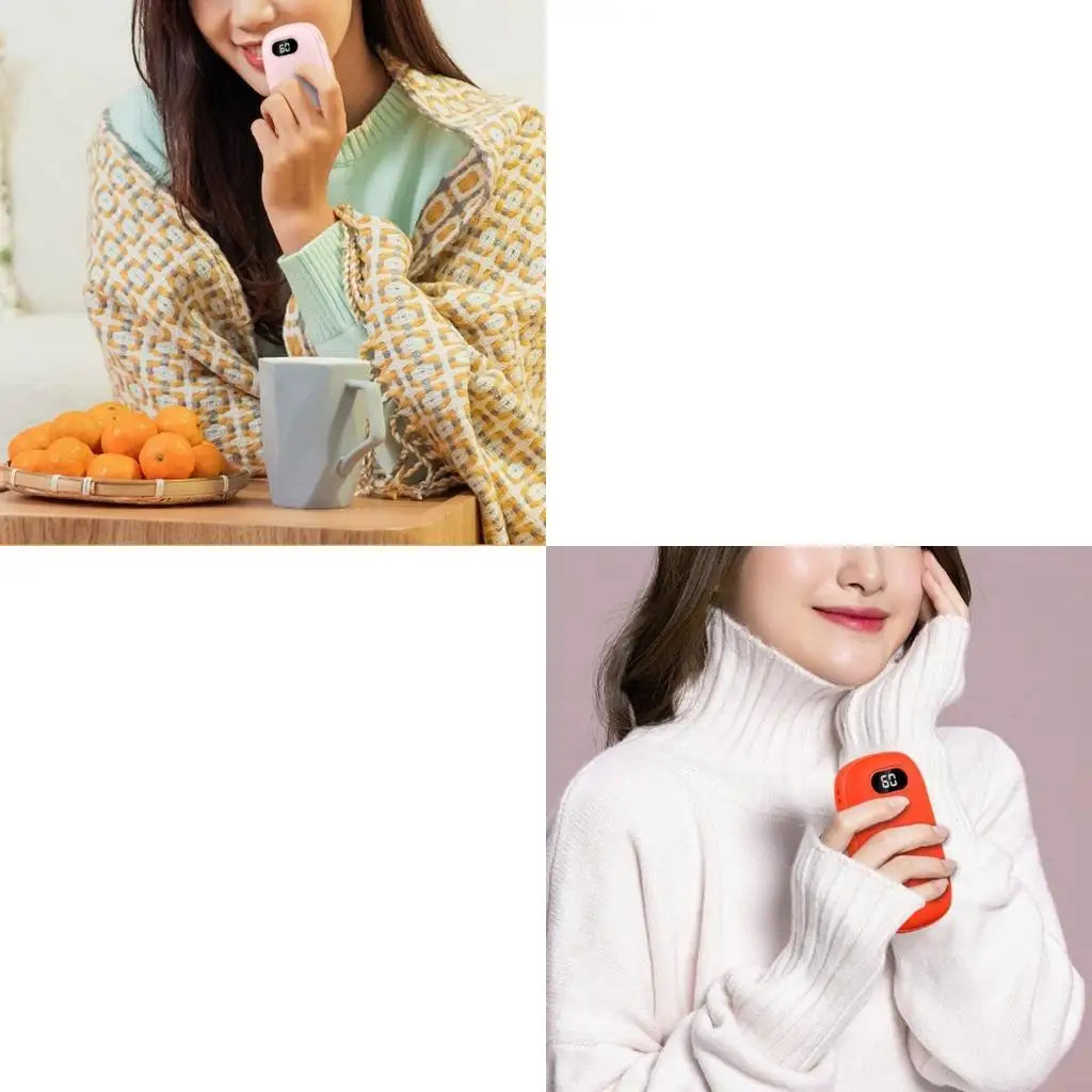 Rechargeable USB Hand Warmer with Temperature Display 6000mAh Pocket Heater